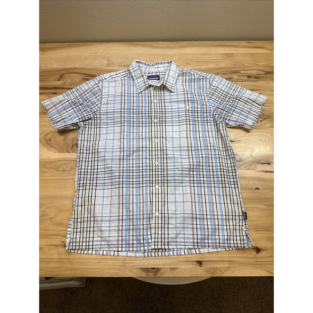 Patagonia Shirt Mens XL Plaid Short Sleeve Button Up Organic Cotton